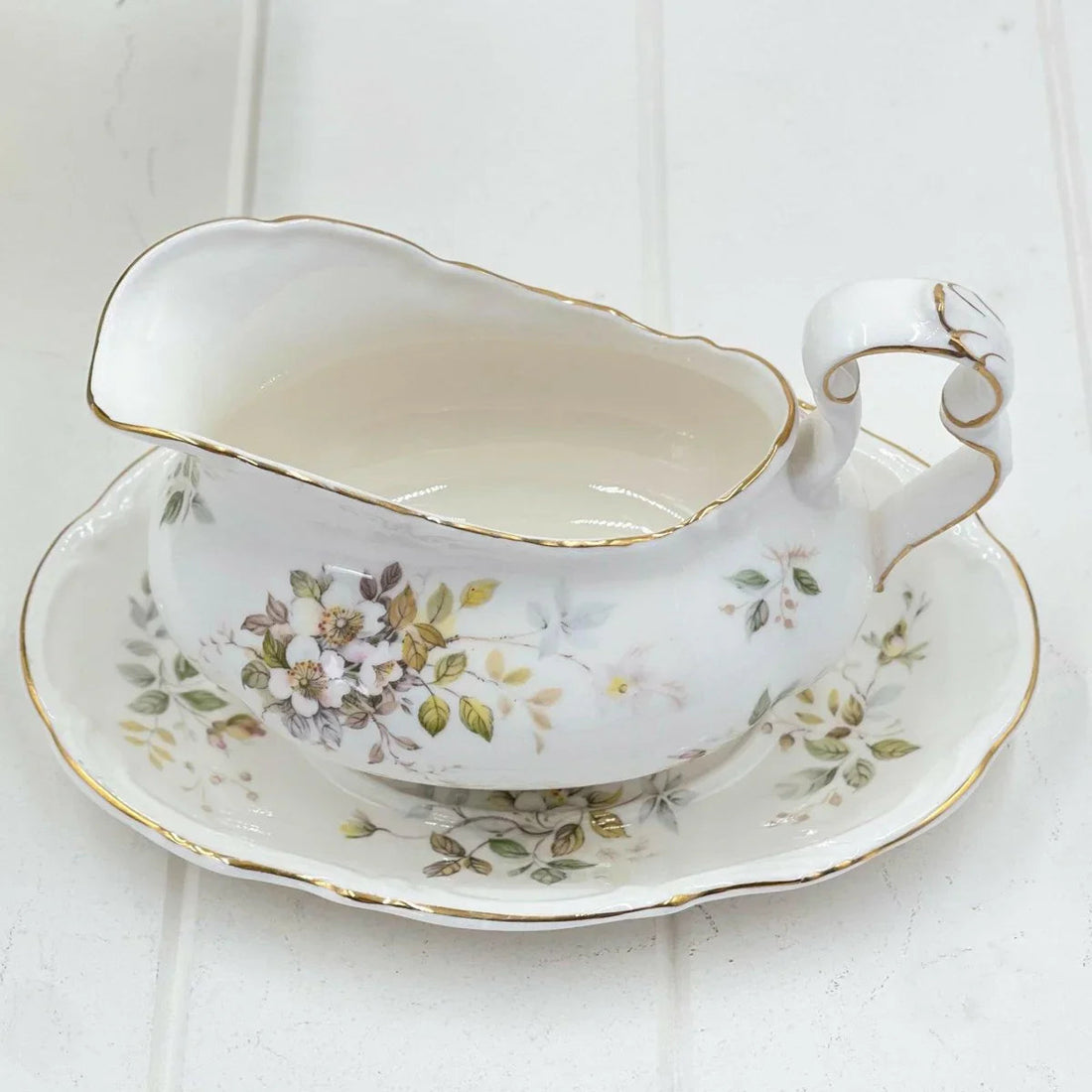 Royal Albert Vintage Haworth Gravy Boat and Saucer - Exquisite Homewares 