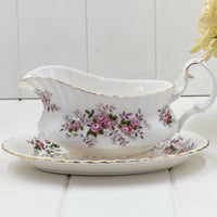 Royal Albert Vintage Lavender Rose Gravy Boat - Exquisite Homewares 