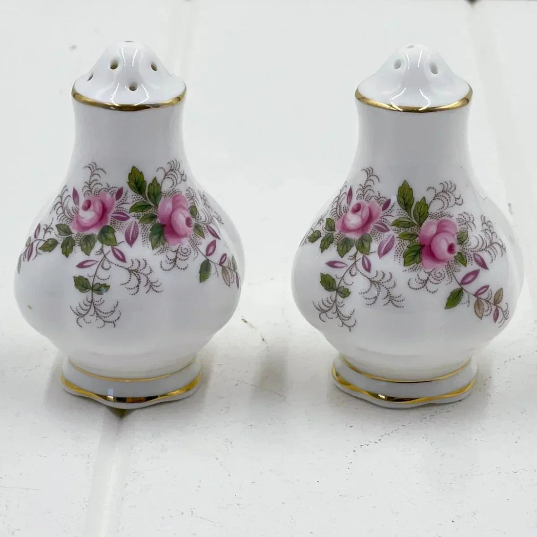 Royal Albert Vintage Lavender Rose Salt & Pepper Pots - Exquisite Homewares 