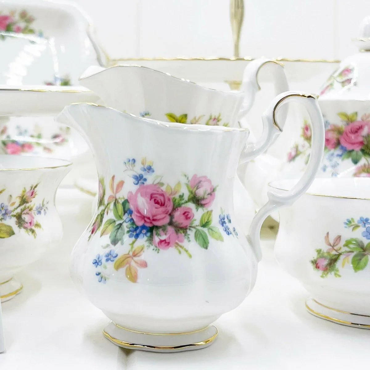 Royal Albert Vintage Moss Rose Creamer - Exquisite Homewares 