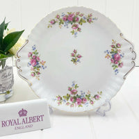 Royal Albert Vintage Moss Rose Medium Tabbed Cake Plate - Exquisite Homewares 