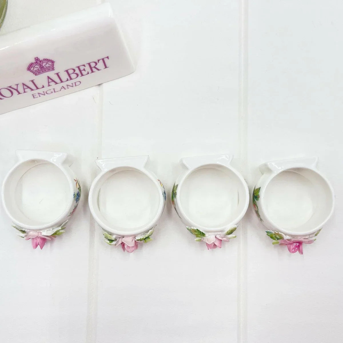 Royal Albert Vintage Moss Rose Set of 4 Napkin Rings - Exquisite Homewares 