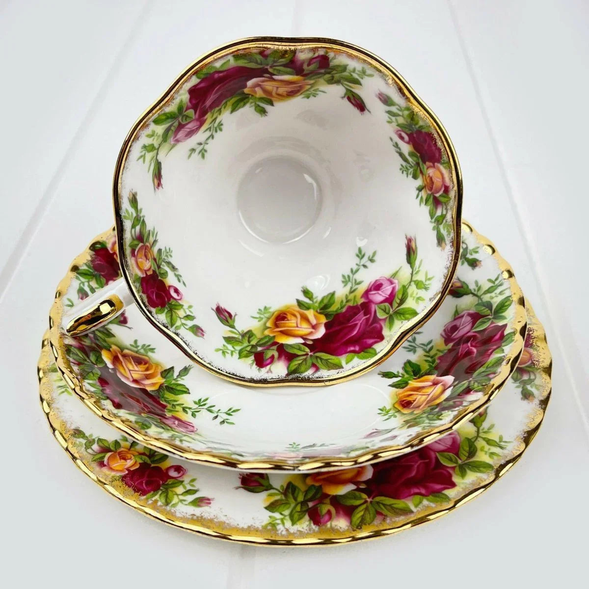 Royal Albert Vintage Old Country Roses Avon Shape Trio - Exquisite Homewares 
