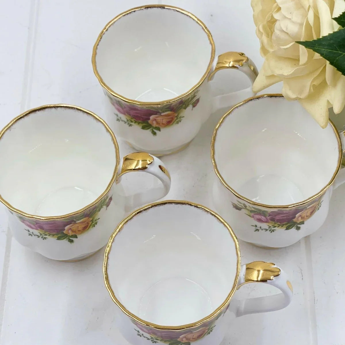 Royal Albert Vintage Old Country Roses Mugs (set 4) - Exquisite Homewares 