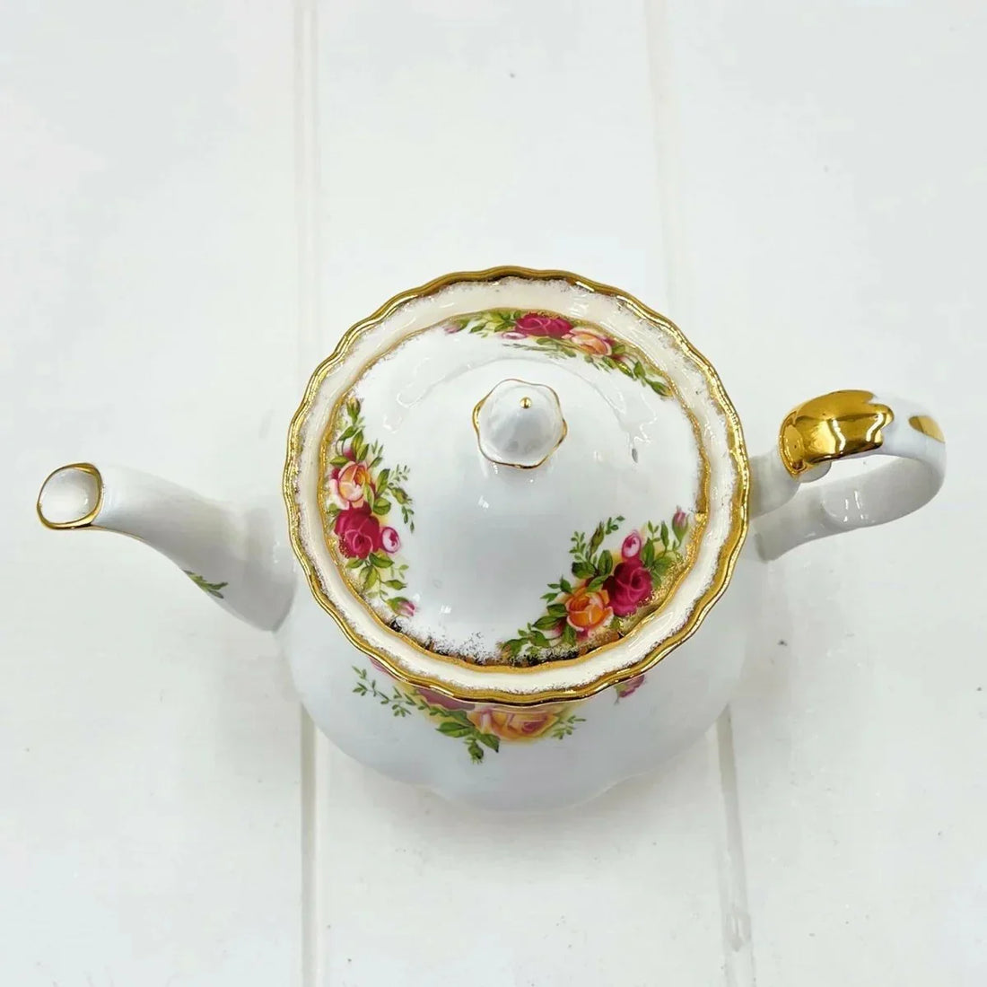 Royal Albert Vintage Old Country Roses Small Teapot (rare) - Exquisite Homewares 