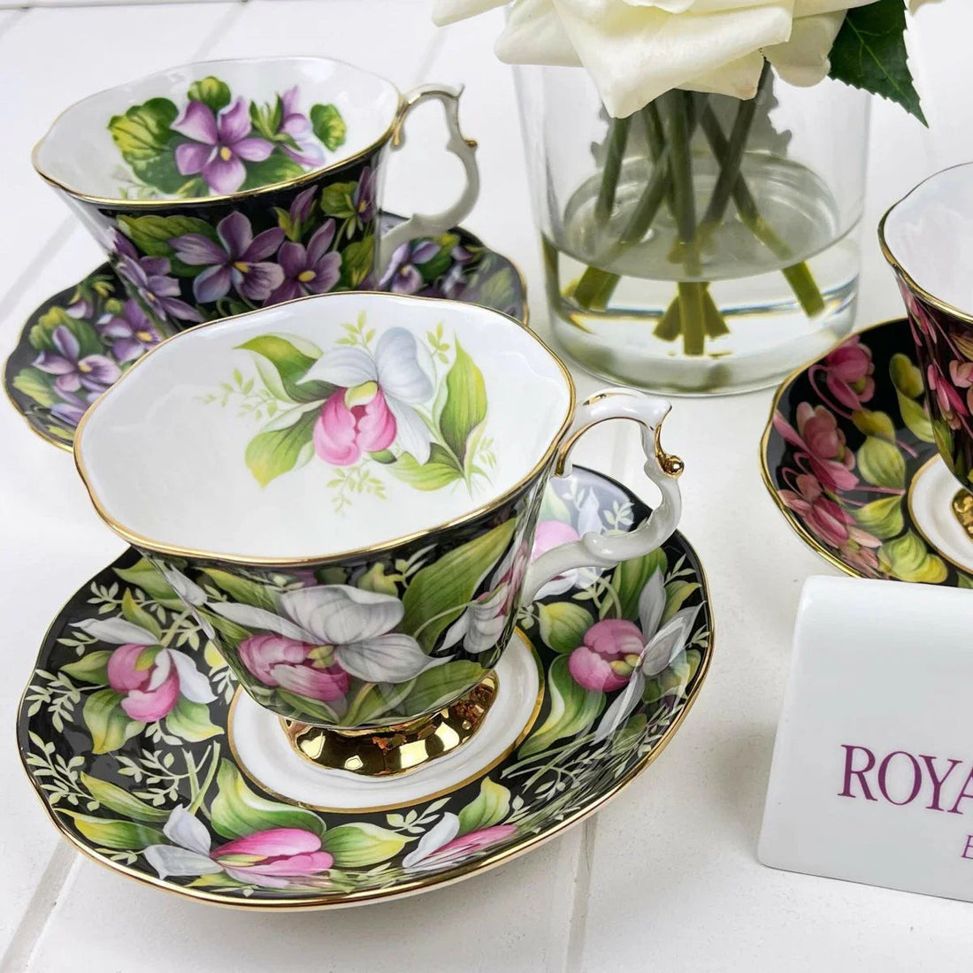 Royal Albert Vintage Provincial Flowers -Ladies Slipper Duo - Exquisite Homewares 