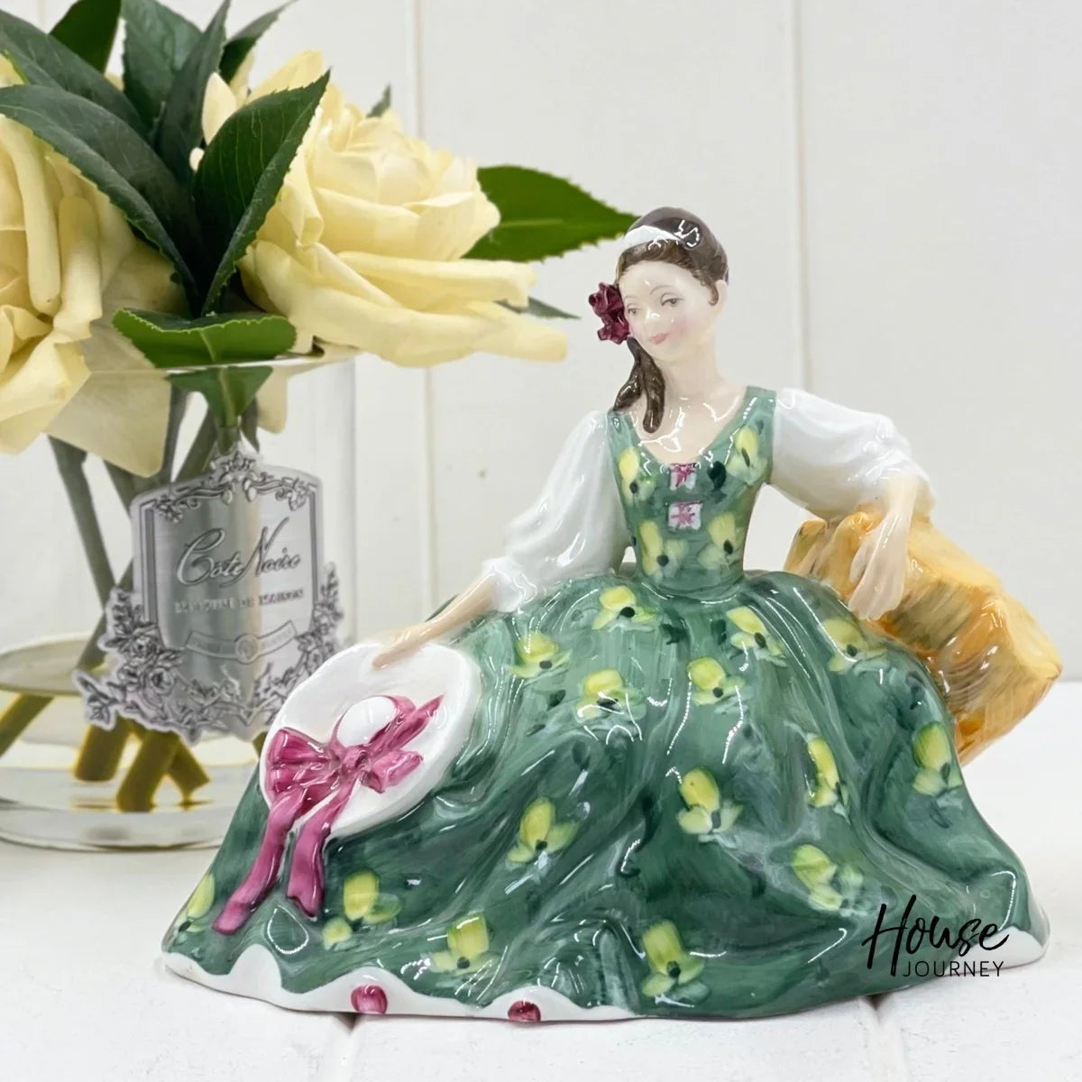 Royal Doulton Elyse HN2474 - 15x18cm Seated Figurine - Exquisite Homewares 