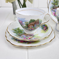Royal Vale Vintage Country Cottage Trios x 2 - Exquisite Homewares 