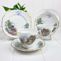 Royal Vale Vintage Country Cottage Trios x 2 - Exquisite Homewares 
