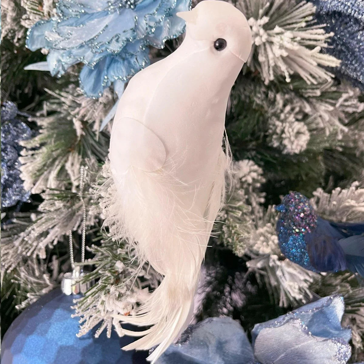 Sante White Clip on Bird (Set of 6) - Exquisite Homewares 