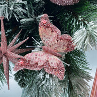 Set/3 Pink Beaded Butterfly Clips - Exquisite Homewares 