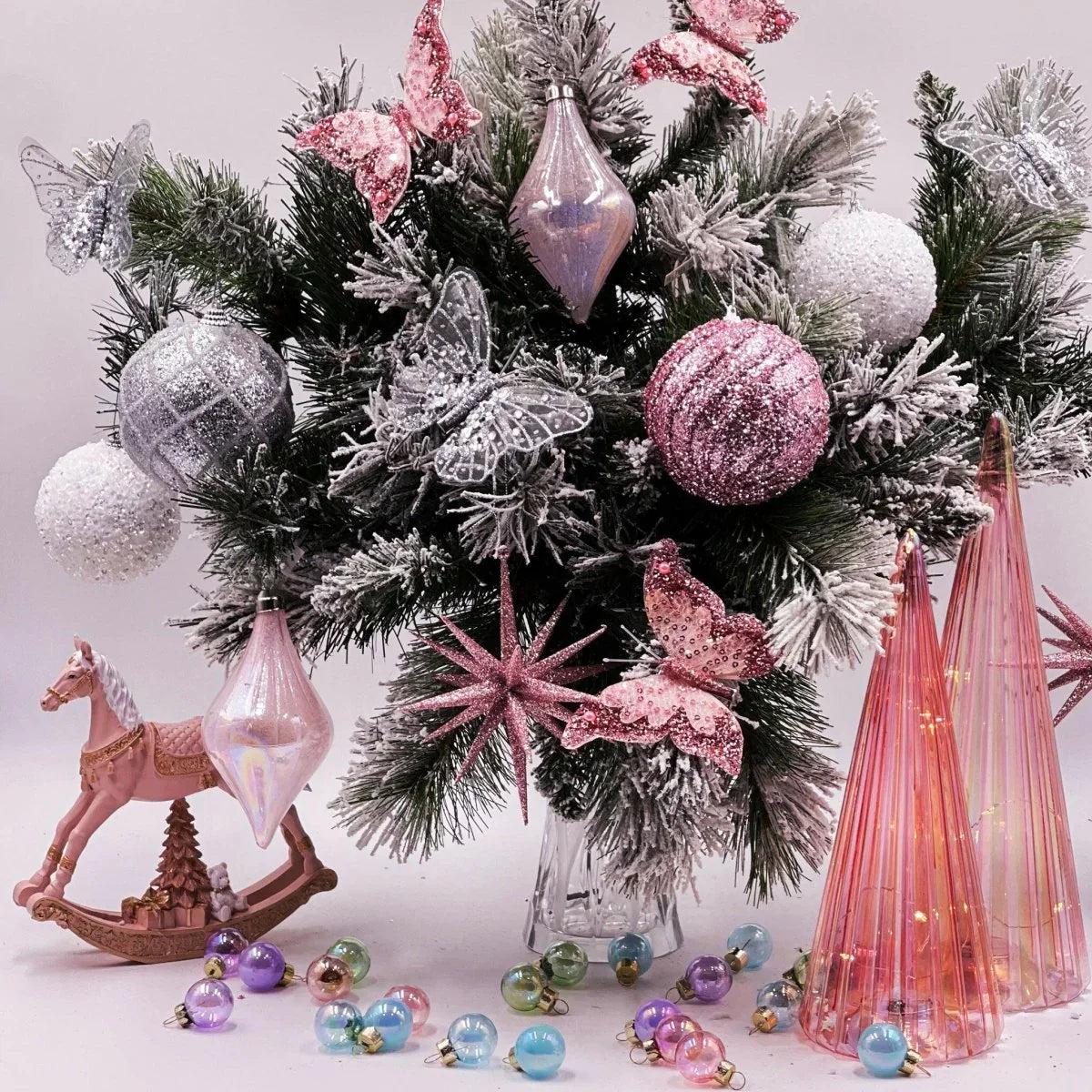 Set/3 Silver Glitter Butterfly Clips - Exquisite Homewares 