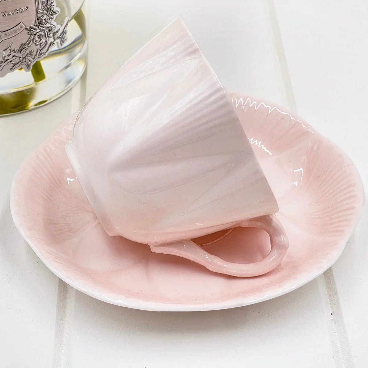 Shelley Dainty Pastel Pink Duo - Made in England - Exquisite Homewares 