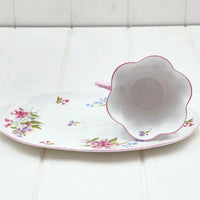 Shelley Dainty Stocks Tennis Plate & Cup - Exquisite Homewares 