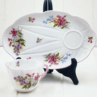 Shelley Dainty Stocks Tennis Plate & Cup - Exquisite Homewares 
