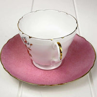 Shelley Un-Named Teacup Duo - Vintage Fine Bone China - Exquisite Homewares 