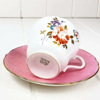 Shelley Un-Named Teacup Duo - Vintage Fine Bone China - Exquisite Homewares 