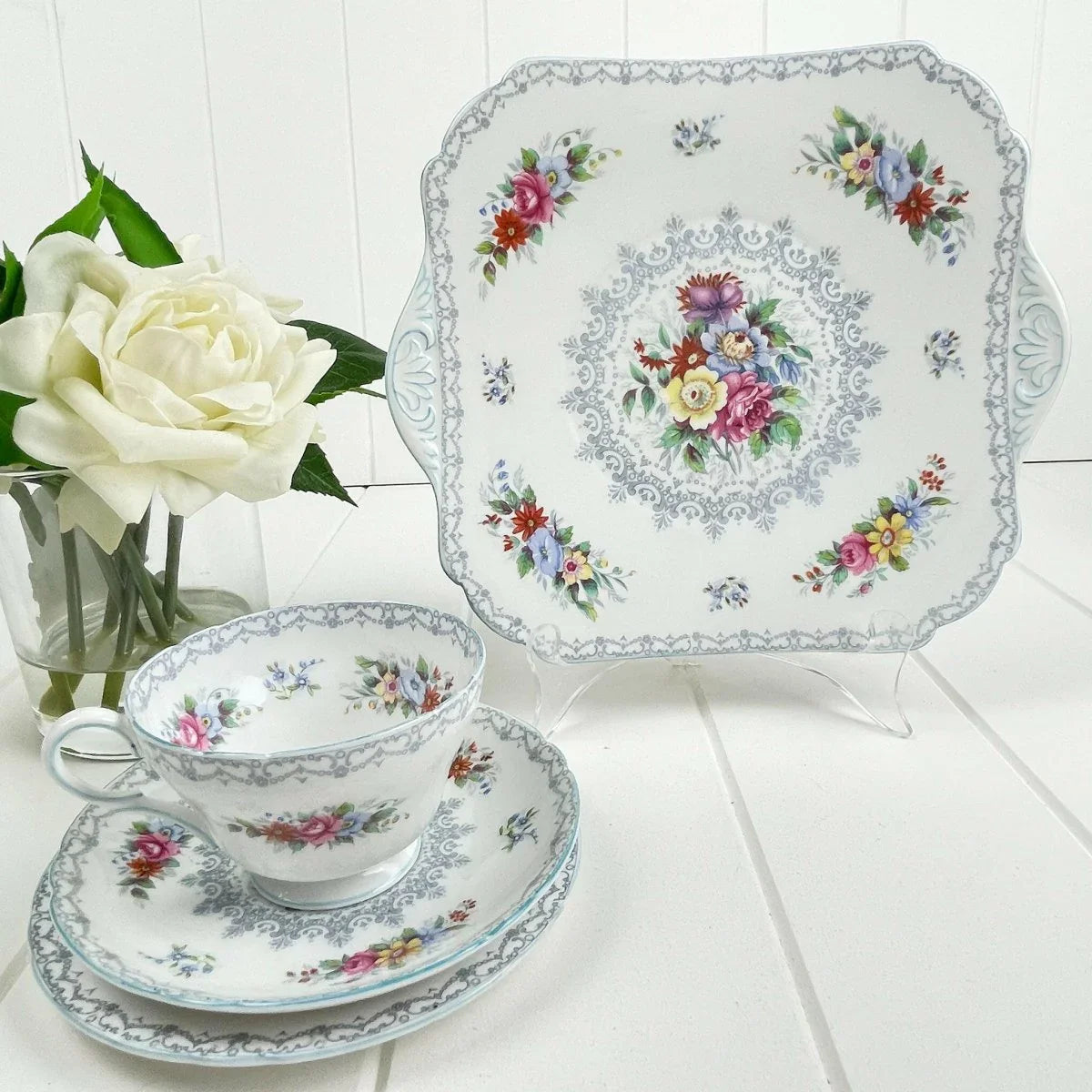 Shelley Vintage Crochet 13303 Trio - Exquisite Homewares 