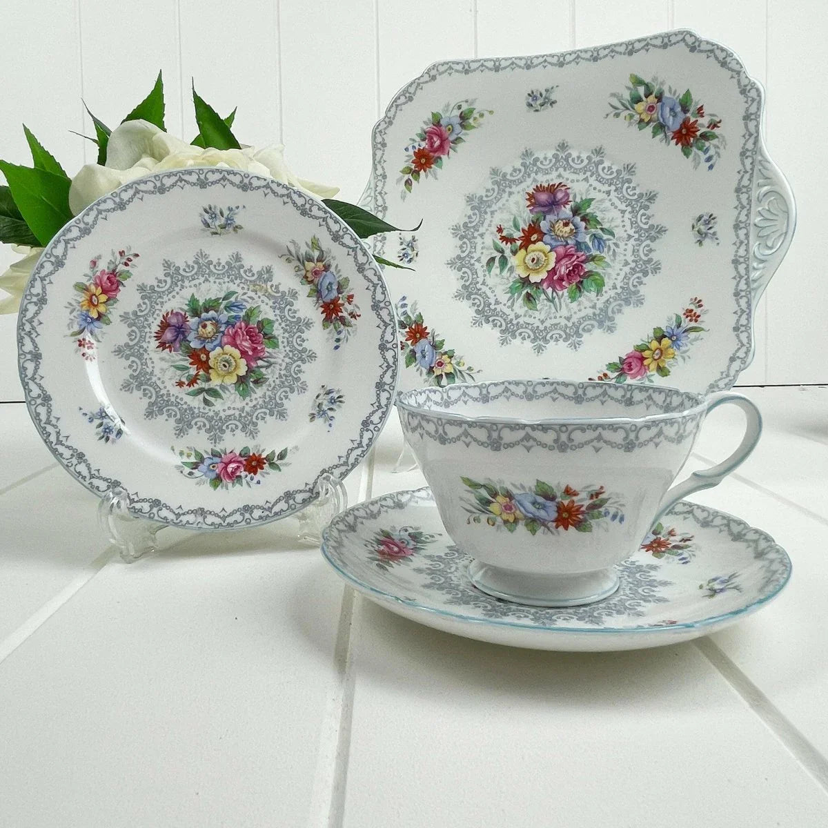 Shelley Vintage Crochet 13303 Trio - Exquisite Homewares 