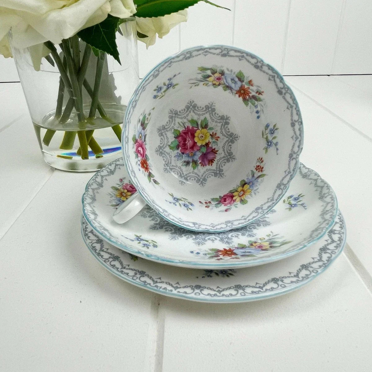 Shelley Vintage Crochet 13303 Trio - Exquisite Homewares 