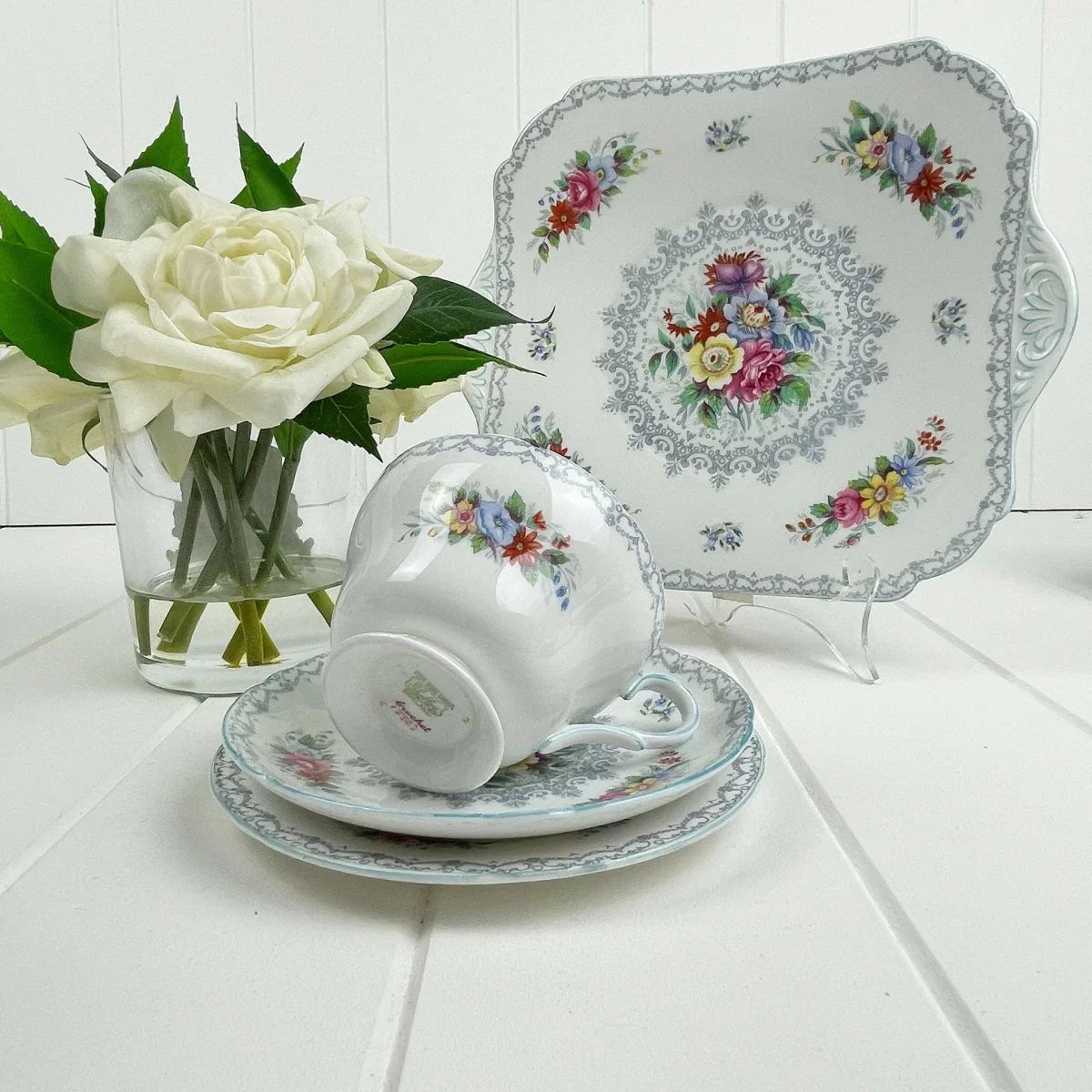 Shelley Vintage Crochet 13303 Trio - Exquisite Homewares 