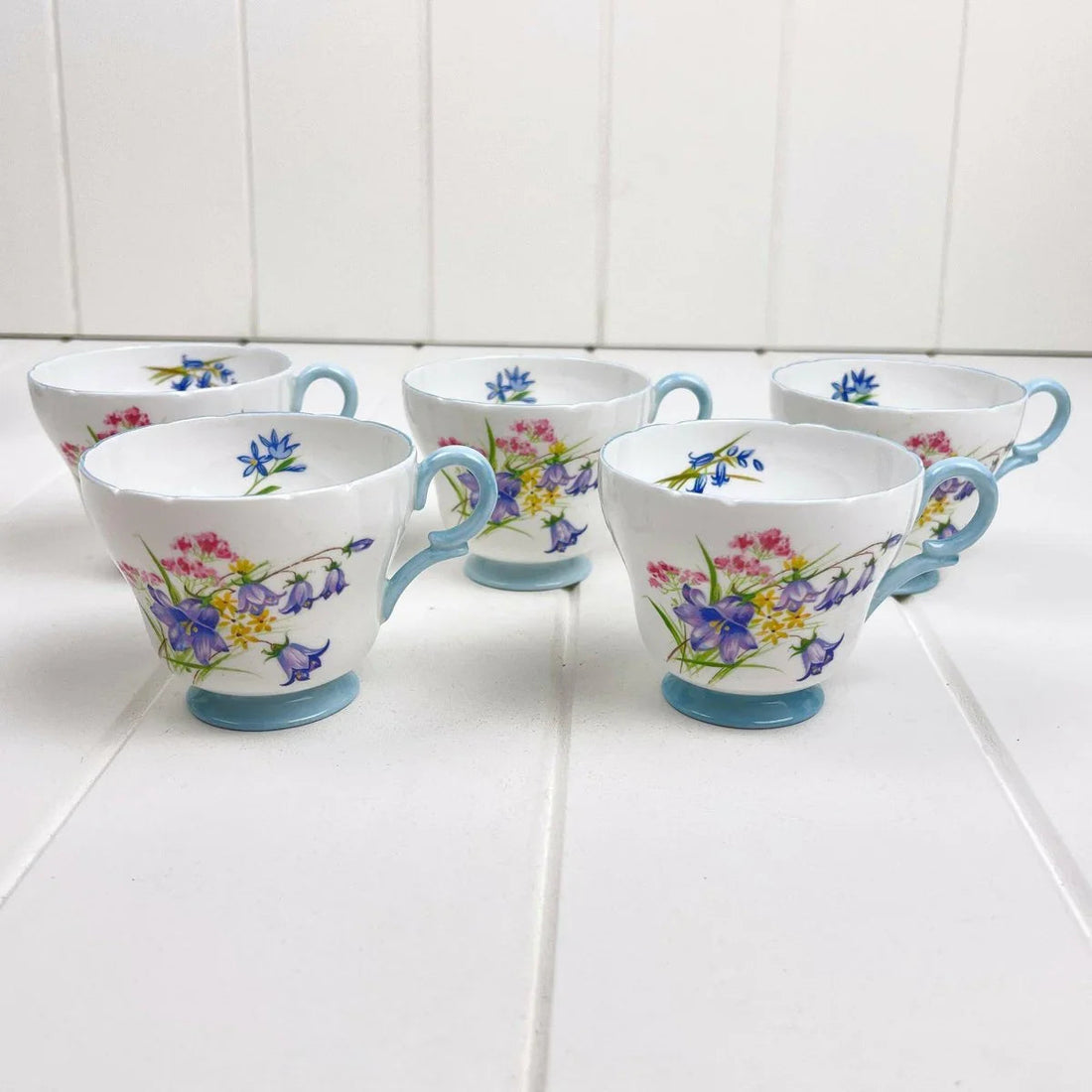 Shelley Vintage Wild Flowers 13668 Demitasse (Coffee) Cups x 3 - Exquisite Homewares 