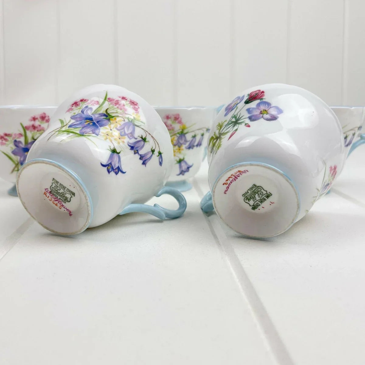 Shelley Vintage Wild Flowers 13668 Demitasse (Coffee) Cups x 3 - Exquisite Homewares 