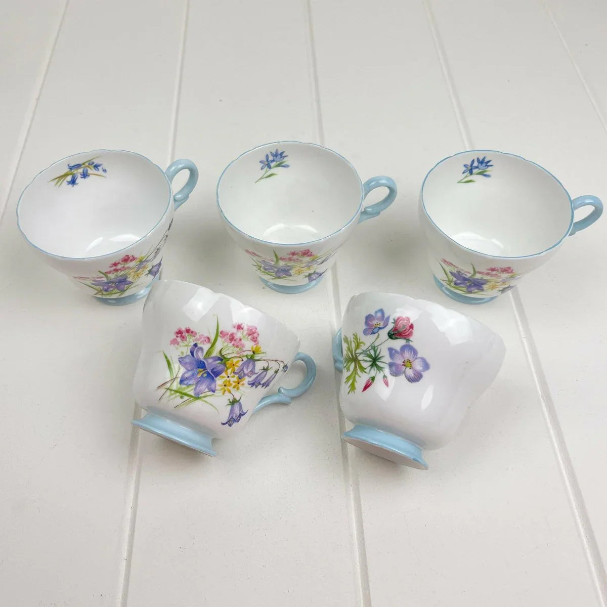 Shelley Vintage Wild Flowers 13668 Demitasse (Coffee) Cups x 3 - Exquisite Homewares 