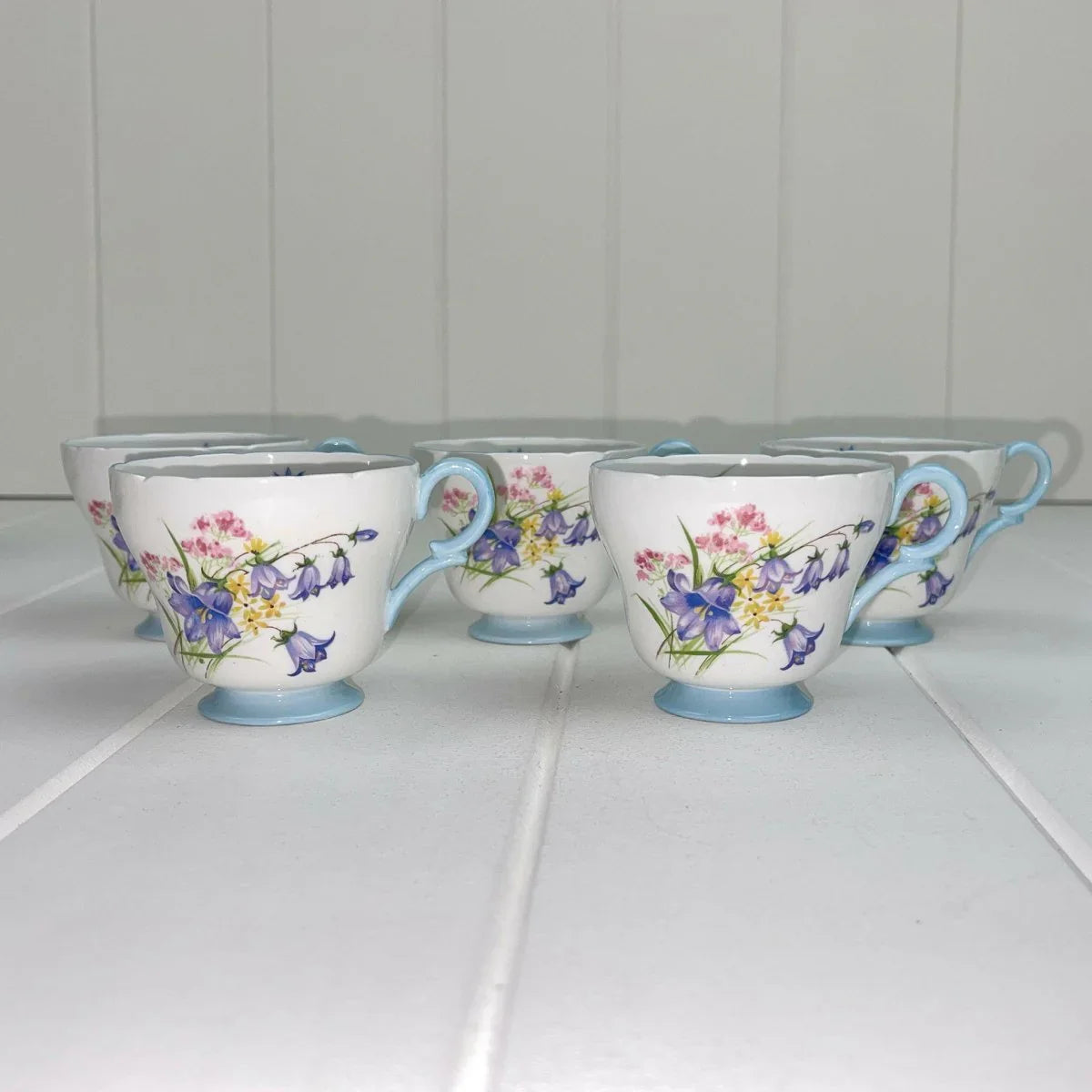 Shelley Vintage Wild Flowers 13668 Demitasse (Coffee) Cups x 3 - Exquisite Homewares 