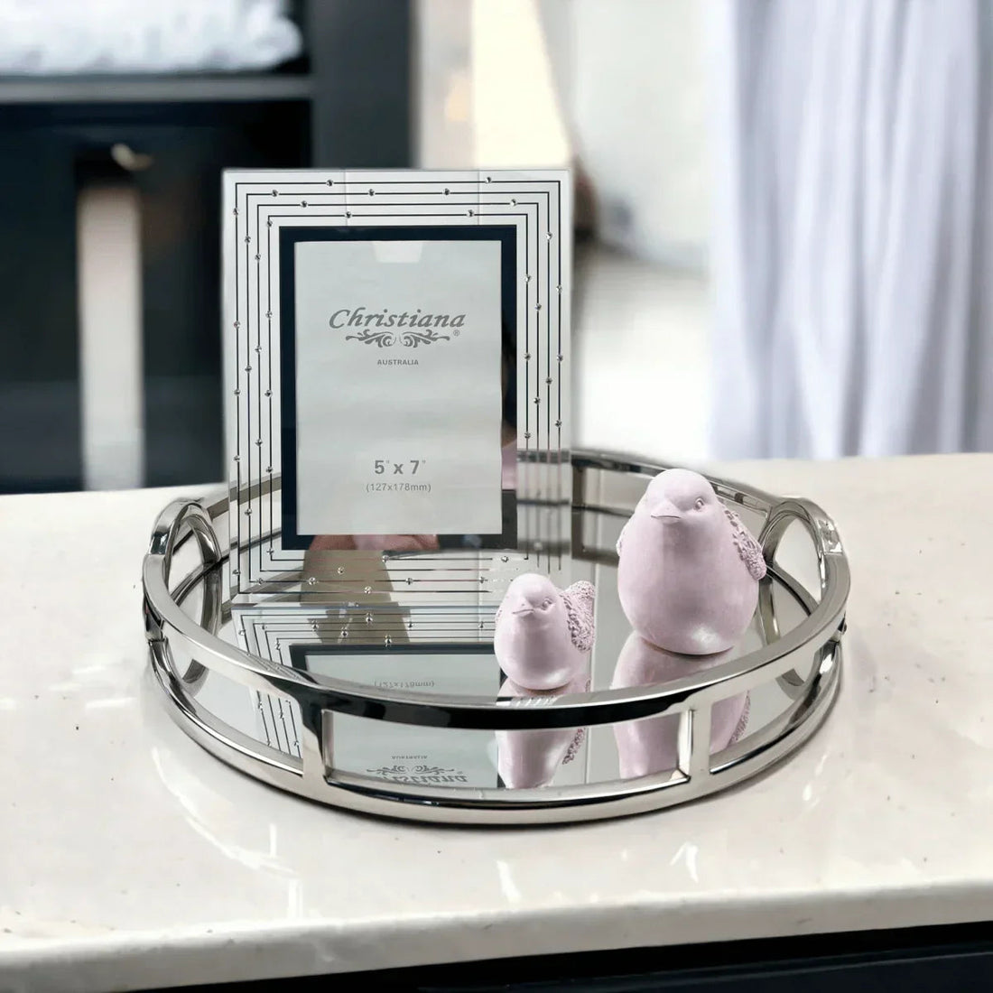 Silver Arch Mirror Tray - Exquisite Homewares 