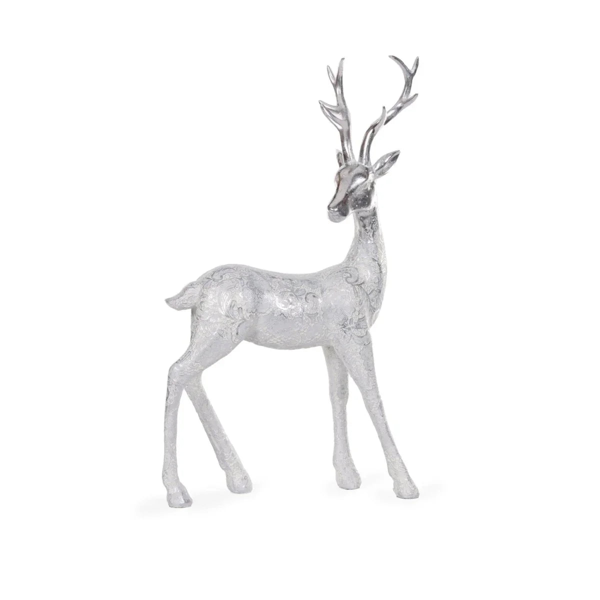 Silver Lace Reindeer Standing - Exquisite Homewares 