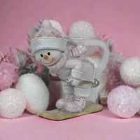 Skiing Snowman Christmas Tree Ornament - Exquisite Homewares 