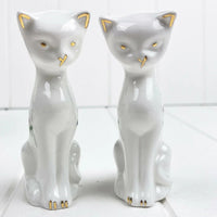 Staffordshire Vintage Pair of Floral Cats - Exquisite Homewares 