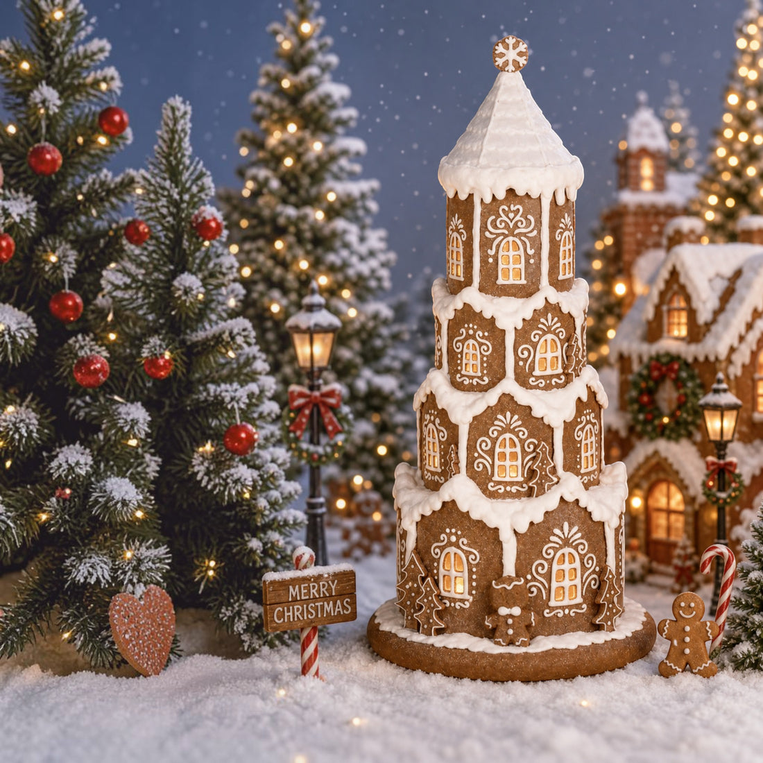 Tall Gingerbread House 37cm