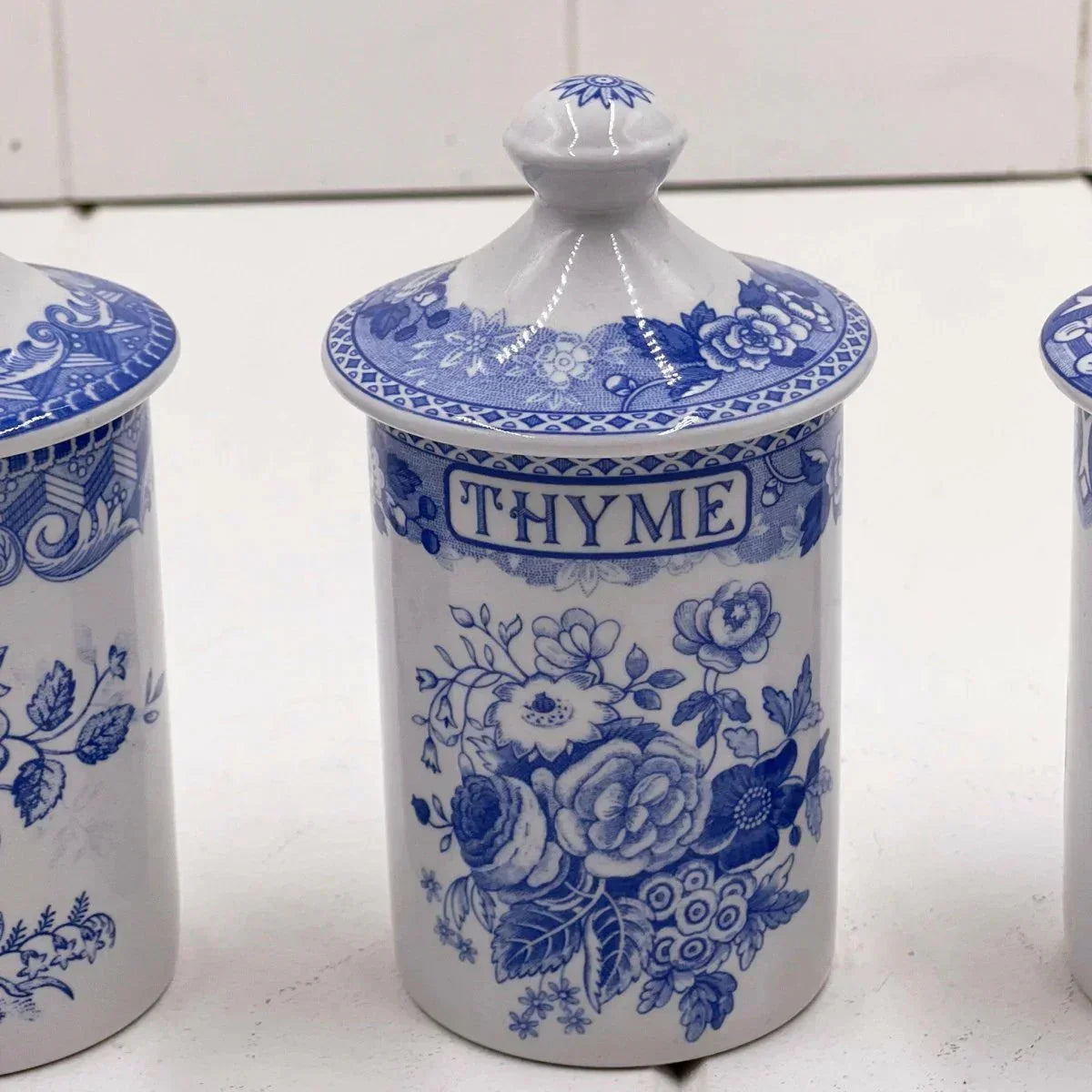The Spode Blue Room Collection Spice Jars (set 7) - Exquisite Homewares 