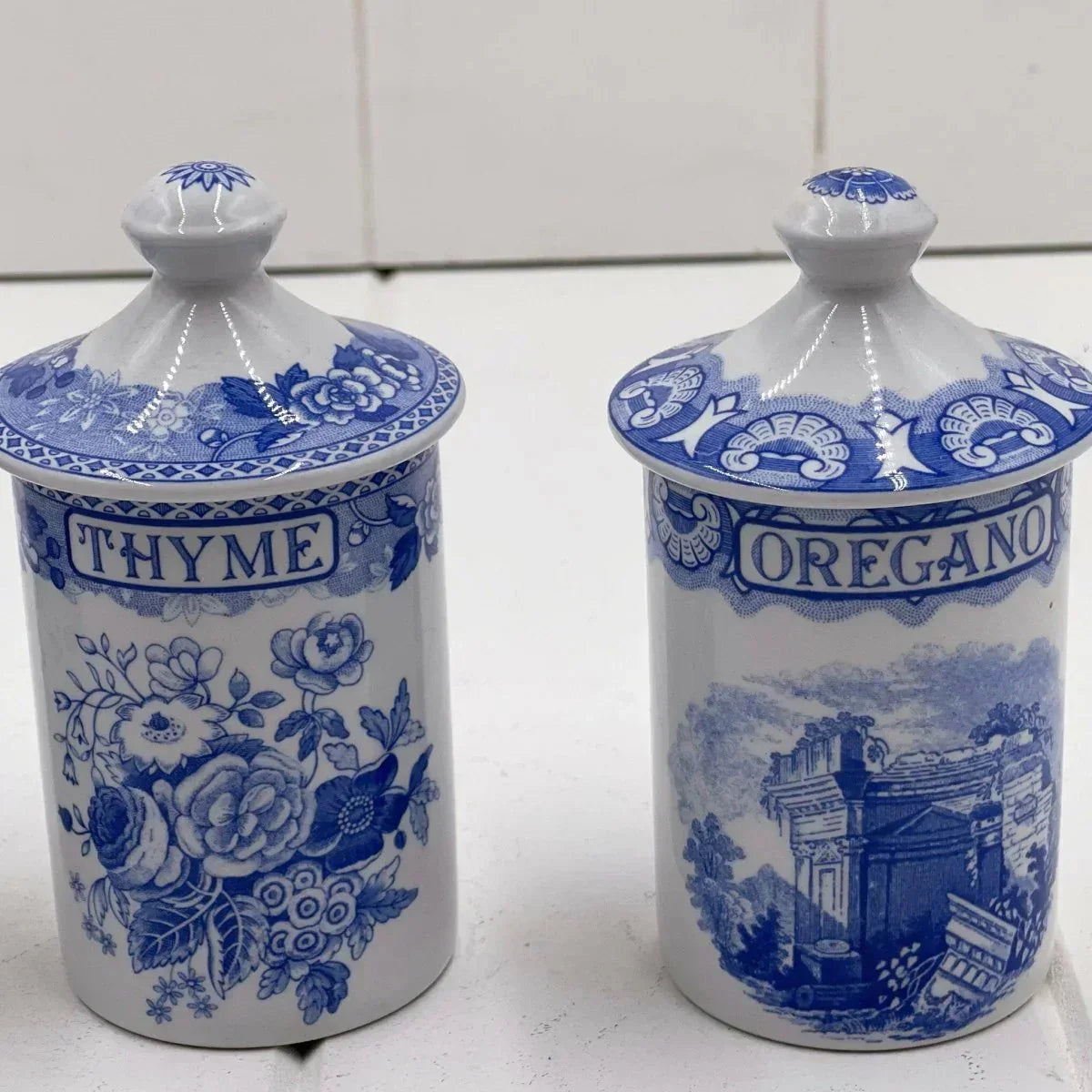 The Spode Blue Room Collection Spice Jars (set 7) - Exquisite Homewares 
