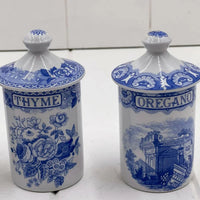 The Spode Blue Room Collection Spice Jars (set 7) - Exquisite Homewares 