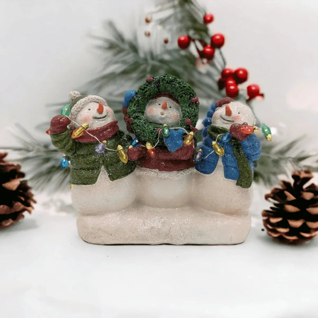 Three Snowmen with Lights - Exquisite Homewares 