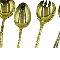 Vintage Rodd 24carat Gold Plated "Golden Glory" 6 person Cutlery Set with Serving Accessories - Exquisite Homewares 