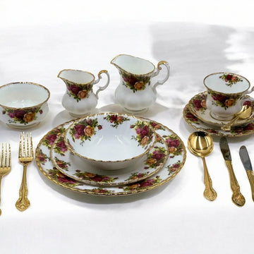 Vintage Rodd 24carat Gold Plated "Golden Glory" 6 person Cutlery Set with Serving Accessories - Exquisite Homewares 