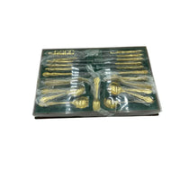 Vintage Rodd 24carat Gold Plated "Golden Glory" 6 person Cutlery Set with Serving Accessories - Exquisite Homewares 