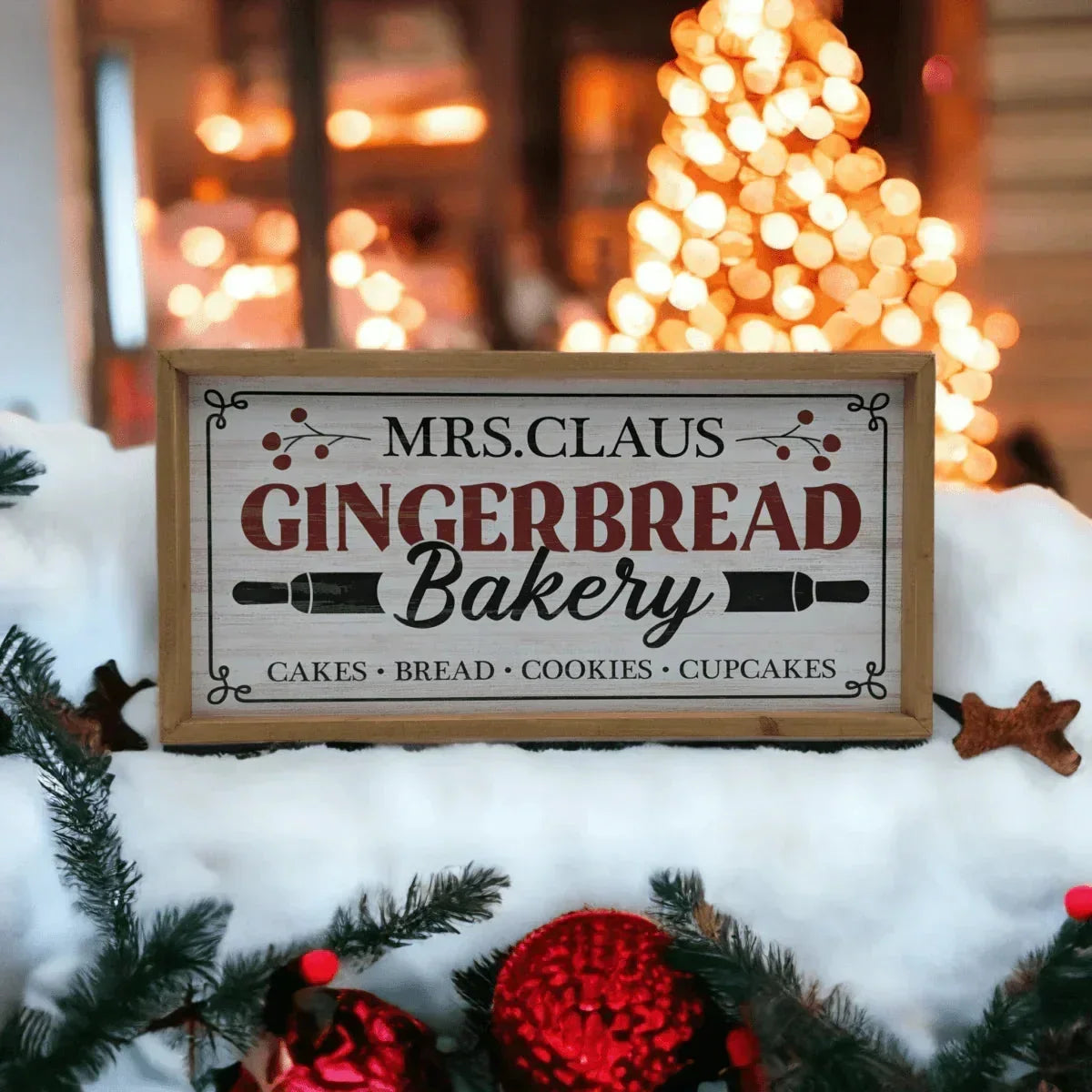 Wooden Gingerbread Bakery Sign - House Journey