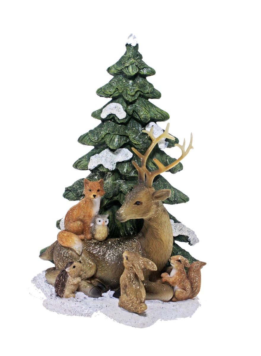 20cm Christmas Tree with Reindeer and Woodland Friends