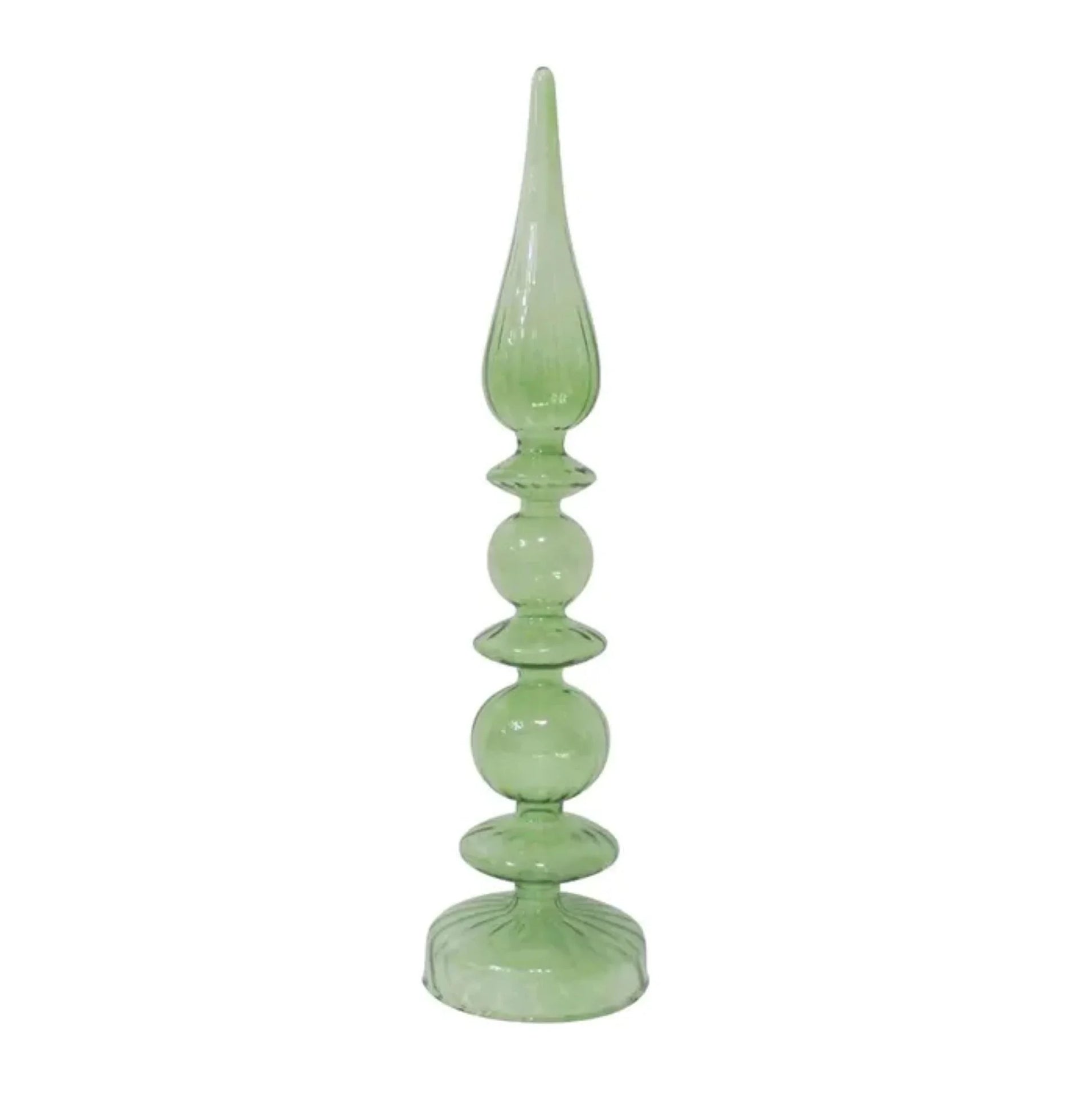 Finial Tree Glass 9x36cm Clear Green