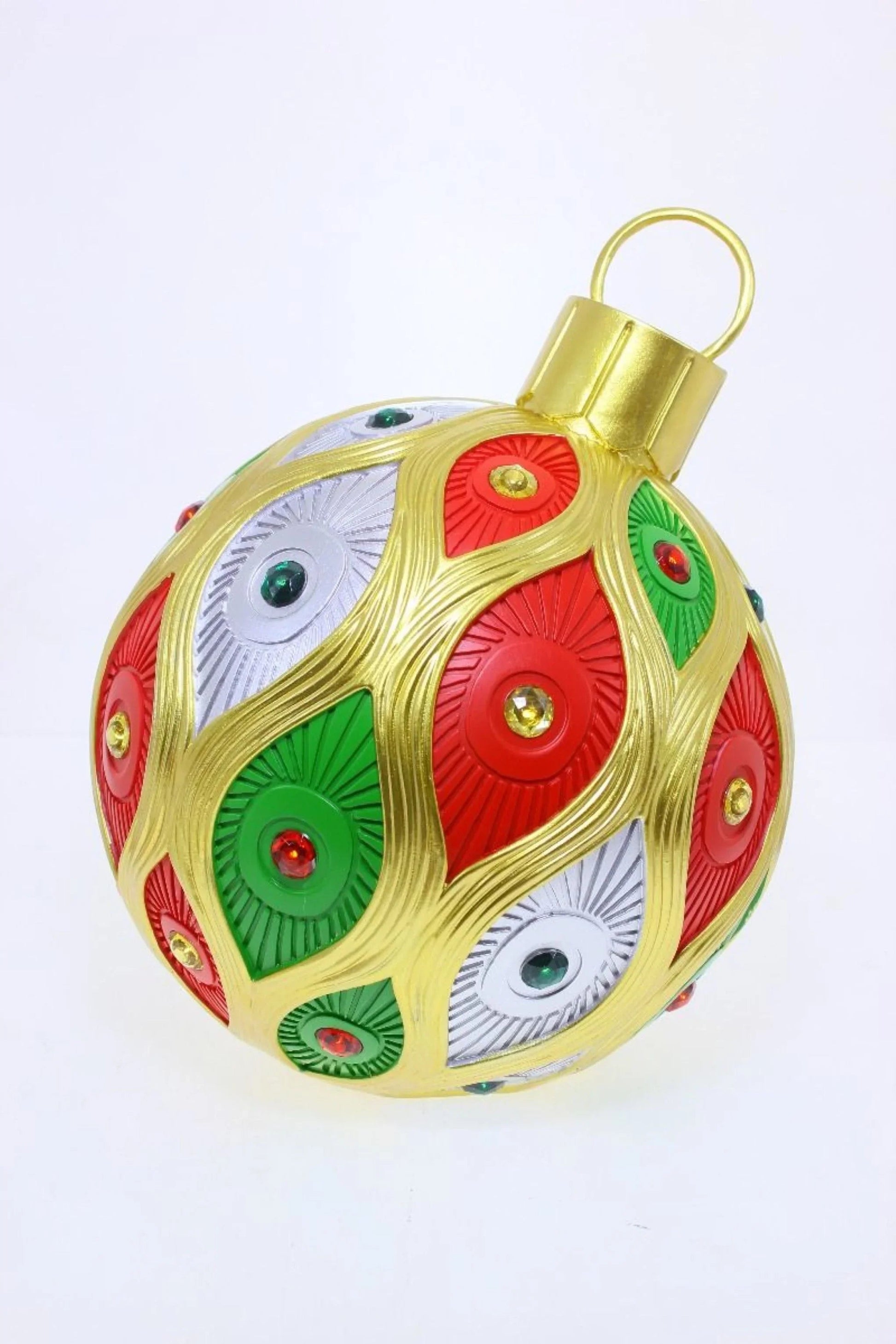 LED Bauble Red, Green, Silver & Gold- 30.5cm