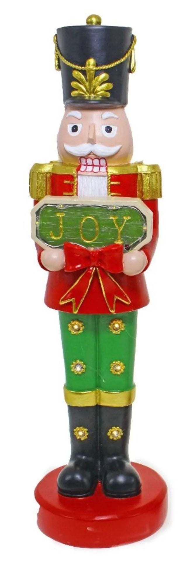 Nutcracker with LEDs Joy or Wreath Design - 38cm