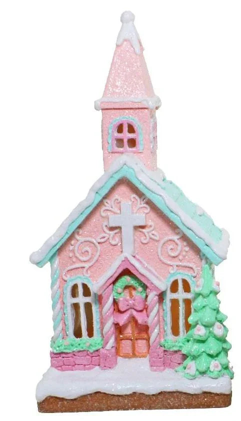 Gingerbread House LED Pink or Blue - 25cm