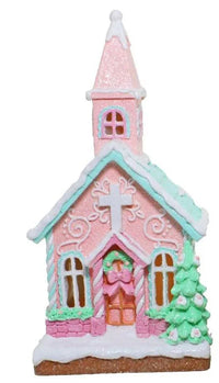 Gingerbread House (Blue) or Church (Pink) - 22cm