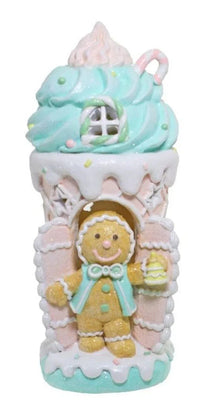 Gingerbread Ice Cream Houses Pink Girl or Blue Boy - 21cm