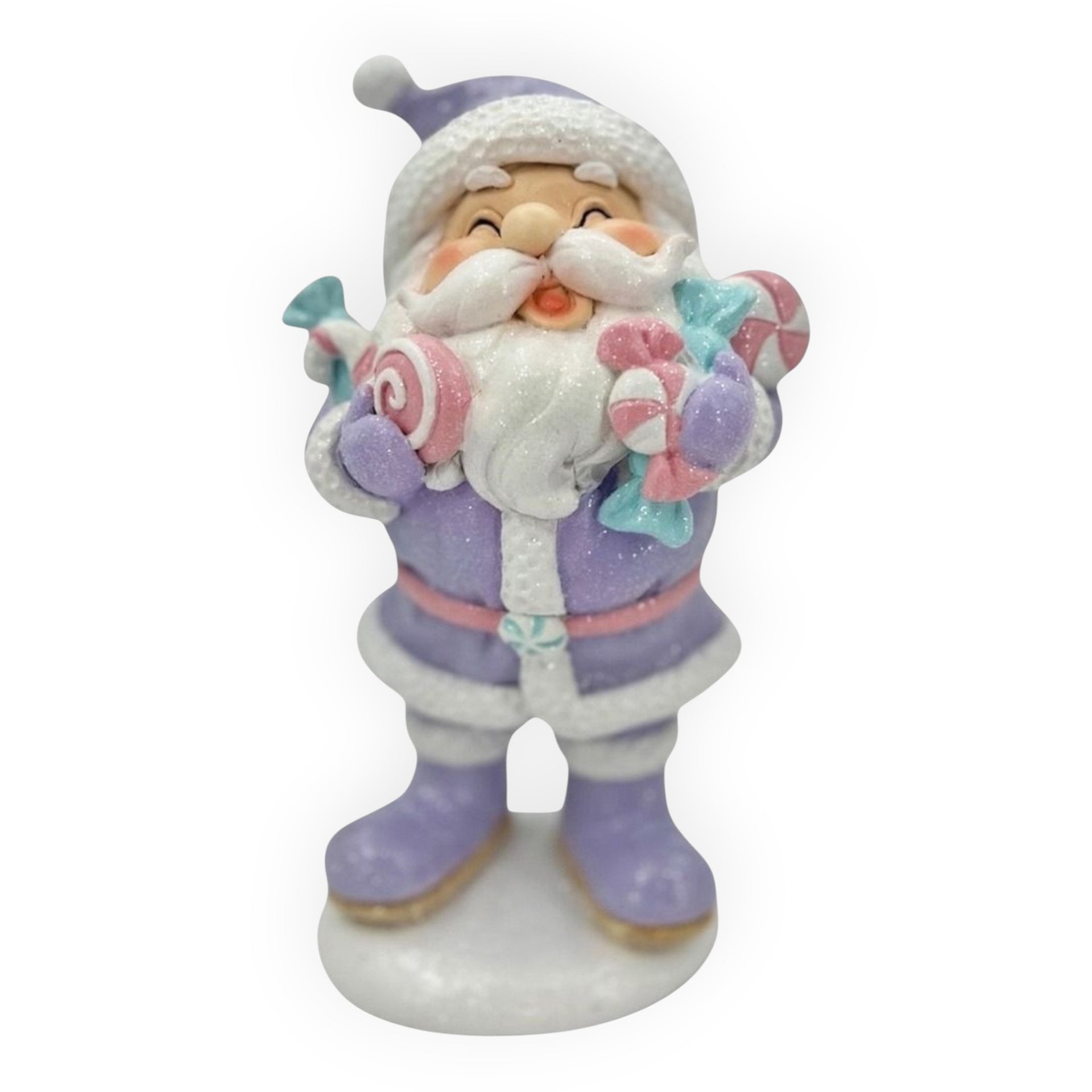 Pastel Purple Santa Decorations - Assorted
